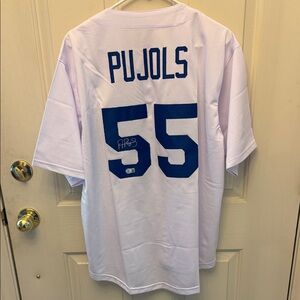 Signed Pujols dodger jersey